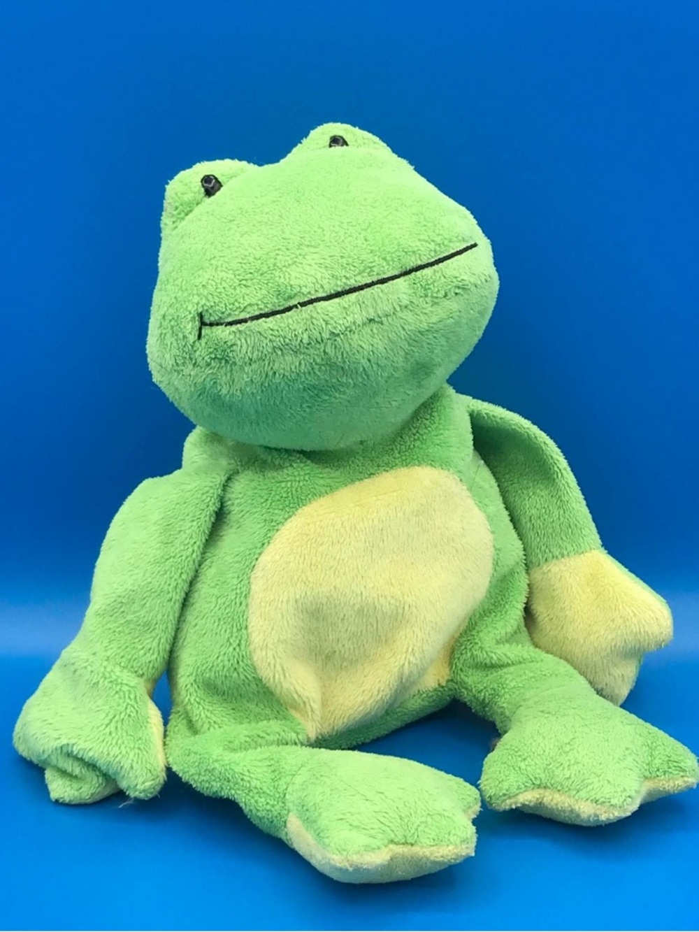 Ty Pluffies "Grins" Green Frog Plush - Extra Soft TyLux Vintage